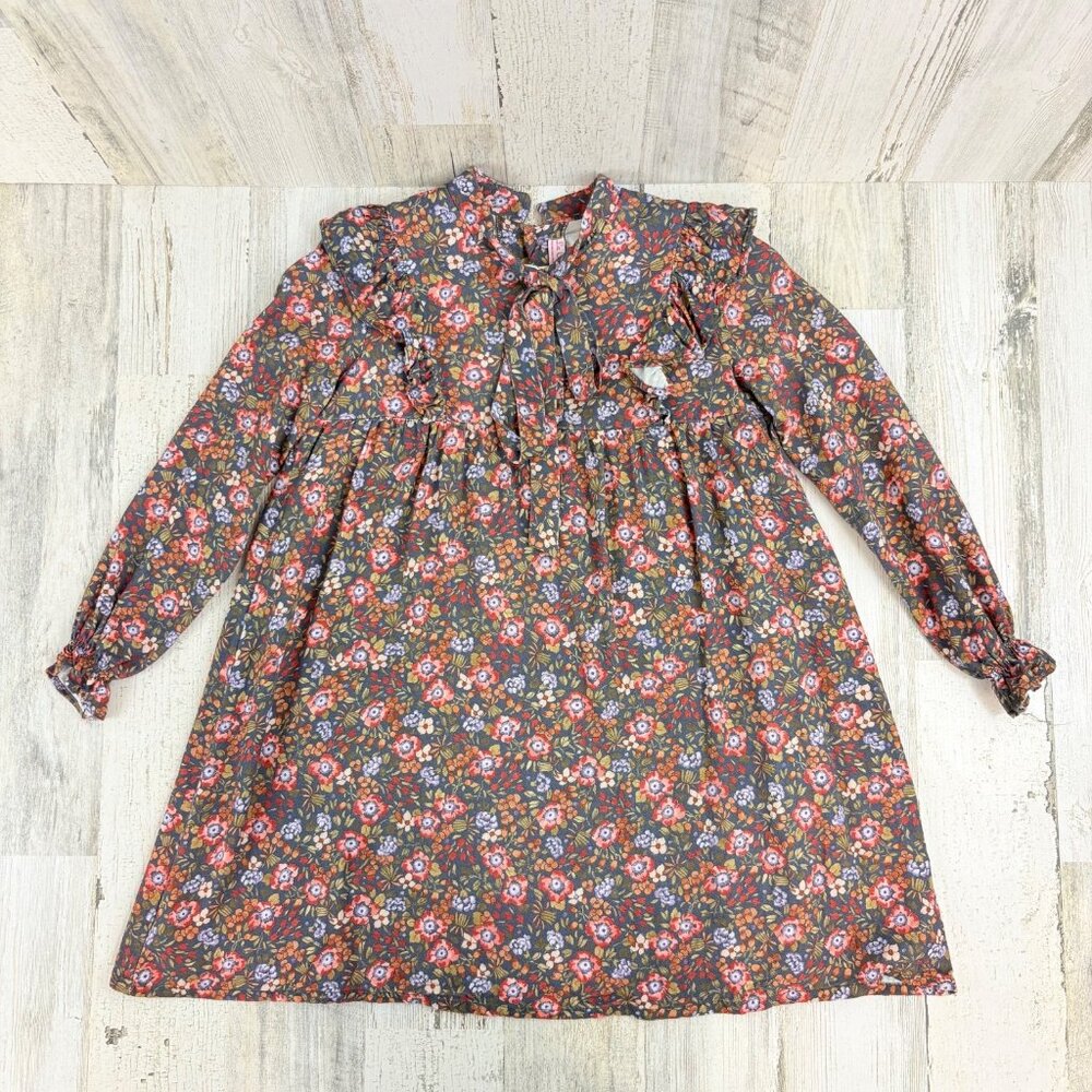 La Coqueta Girls Sz 8 Floral Long Sleeve Bow Dress